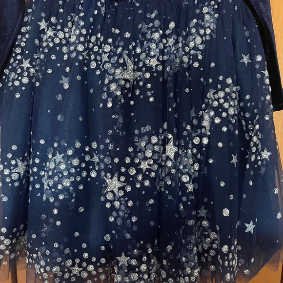 Halabaloo Velvet Little Girls Star Sequin Dress In Navy Size 6X NWT. - Picture 5 of 6
